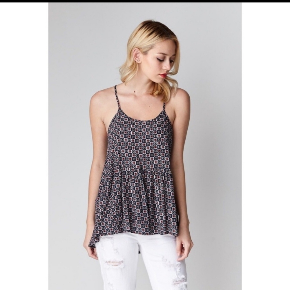 ❗3/$7 or 5/$11 NWT! Womens Navy,and Red Peplum TOP - Picture 3 of 6